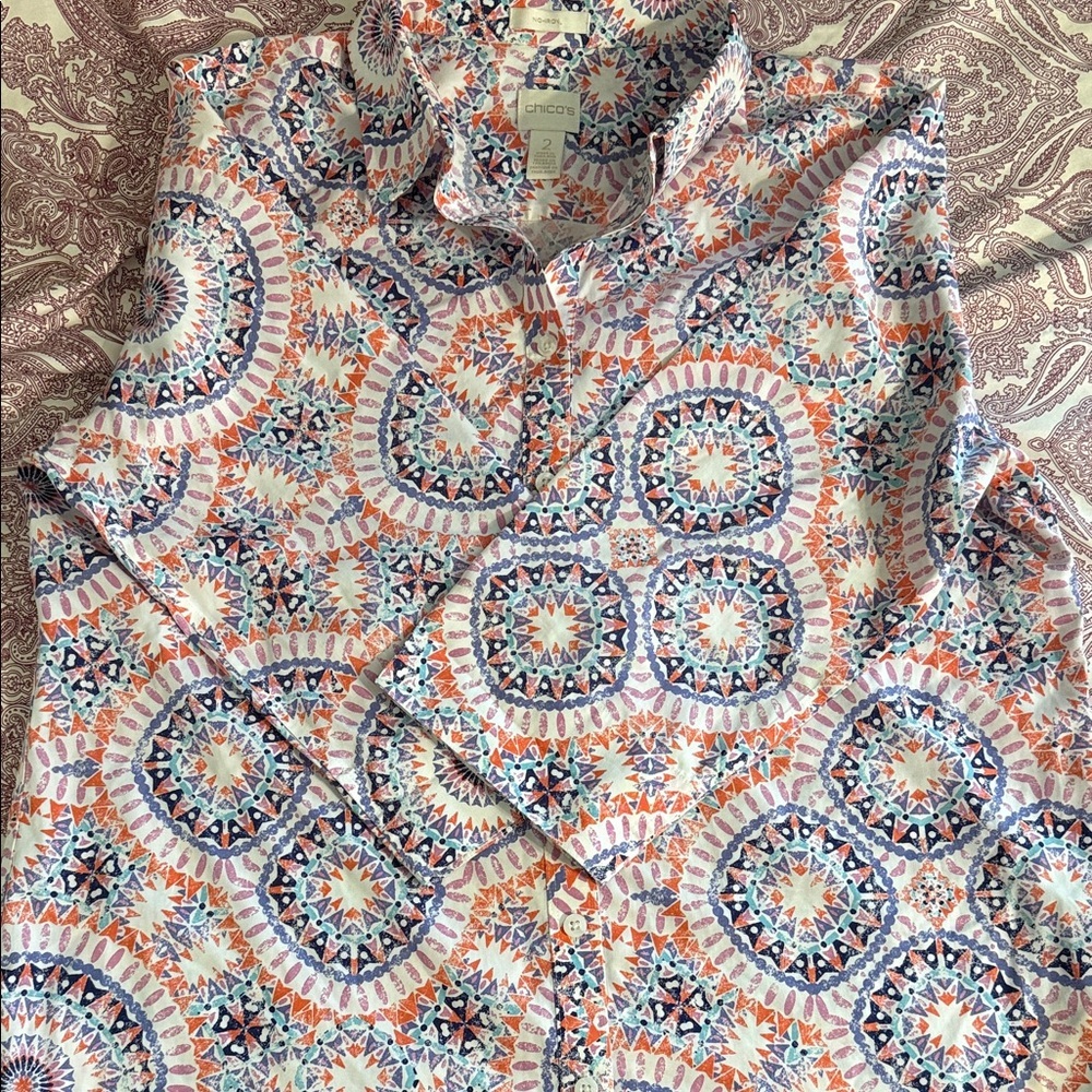 Chico's Multicolor Geometric Blouse​